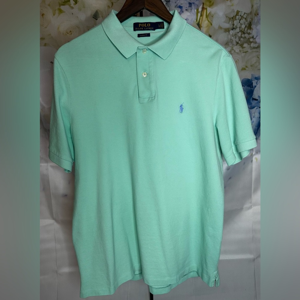 Polo by Ralph Lauren Men's Mint Green Polo Shirt EUC